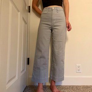 Madewell Slim Emmett Wide-Leg Crop - Blue Size 24